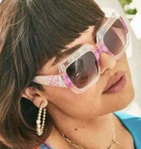 NWOT LILLY PULITZER SPLASHDANCE OVERSIZED SUNGLASSES Pink - Picture 1 of 12
