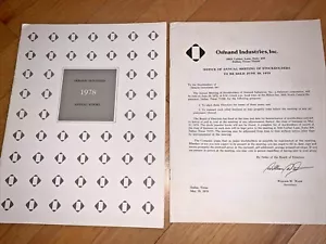 1978 ORMAND INDUSTRIES Geschäftsbericht & HINWEIS ZUR AKTIONÄRSVERSAMMLUNG - Bild 1 von 6