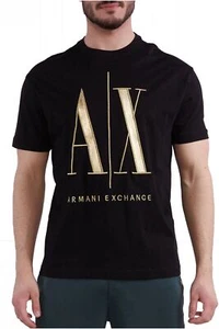 Armani Exchange Black/Gold Icon Logo Tee Black 2XL - Picture 1 of 4