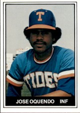 1982 Tidewater Tides TCMA #15 Jose Oquendo Puerto Rico PR - NM Baseball Card