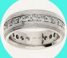 Diamond Eternity Wedding Band Ring 1.93CT White Gold 7.4MM Size 8