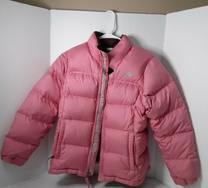 baby pink north face puffer