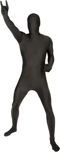 Adult Black Morphsuit M - XXL Mens Womens Skinsuit Zentai Suit Costume Halloween - Picture 1 of 9