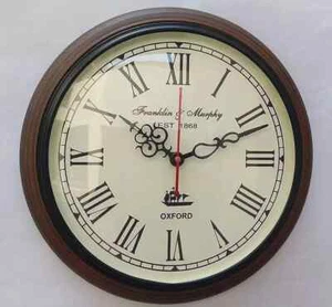 Wooden Wanduhr, Vintage Analog Wanduhr, Braune Messing Design für Heim - Bild 1 von 2
