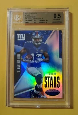 2015 Certified Stars Mirror Blue /99 Odell Beckham Jr. #39 BGS 9.5 Gem Mint  - Image 1 of 4