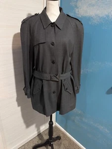 ESCADA SPORT grey Trench Coat Women’s M-L. Belted Luxury Elegant - Picture 1 of 13