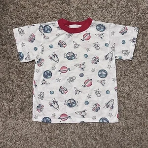 Carters Vintage PJ Space Shirt Boys Size 7 - Picture 1 of 10