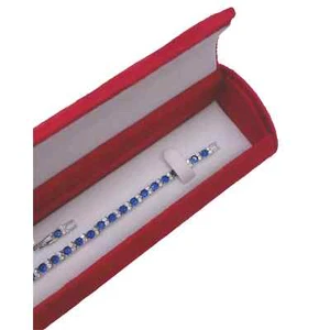 White Gold Finish Blue Sapphire Round 2 Tiny Created Diamond Bracelet Gift Box - Picture 1 of 4