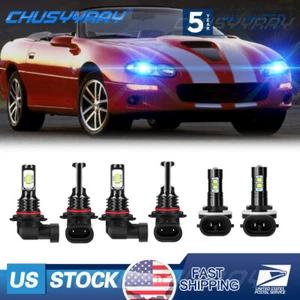8000K Blue For Chevy Camaro 1998-2001 2002 LED Headlights + Fog Lights 6x Bulbs - Picture 1 of 12