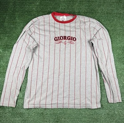 Giorgio Беверли-Хиллз винтажный длинным рукавом в полоску вышитая футболка размер 2XL - Изображение 1 из 4