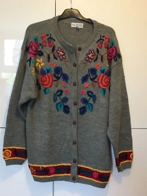 Cárdigan grueso jersey suéter jersey talla 10 tejido bordado para mujer y mujer Foto 1 de 4