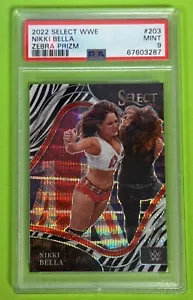 2022 Panini Select WWE Nikki Bella Ringside #203 Zebra Prizm SSP come nuovo PSA 9 - Foto 1 di 2