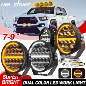7/9inch Round LED Driving Lights Spot Flood Combo White Yellow DRL 12V 24V SUV - Picture 1 of 15