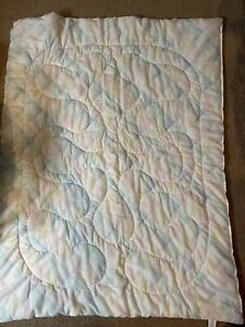 Gerber Baby Crib Blanket Comforter Pastel Squares Cotton Quilted Vintage Rare