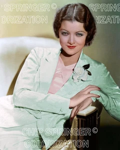 MYRNA LOY WITH A ROSE ON HER LAPEL BEAUTIFUL COLOR PHOTO BY CHIP SPRINGER - Picture 1 of 1