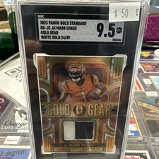 2023 Panini Gold Standard Ja’marr Chase Gold Gear White Gold /49 Sgc 9.5