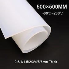 500mm*500mm Silikon-Platte, white, 0,5/1/1,5/2/3/4/5/6mm dick, HOCH TEMP 200℃