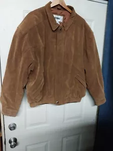 Vintage Gitano Quilt Lined Tan Suede Leather Bomber Jacket- Men’s Size 3XL - Picture 1 of 9