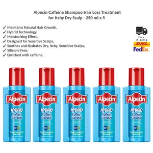Alpecin Hybrid Caffeine Anti-Hair Loss Shampoo for Itchy Dry Scalp 5x250ml - Picture 1 of 7
