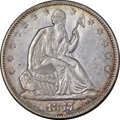 1877-P Seated Half Dollar Choice AU+ Great Eye Appeal Nice Strike - Image 1 of 2
