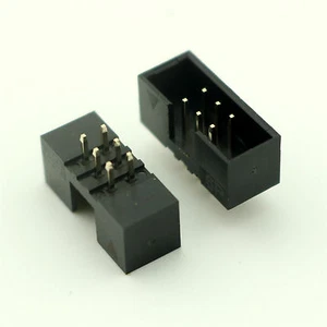 100x 2mm 2x3 Pin 6 Pin Straight Male Shrouded PCB Pitch Box Header IDC Connector - Picture 1 of 7
