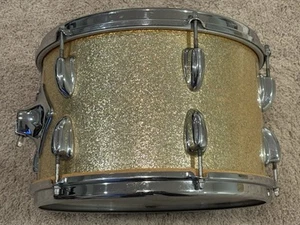 Slingerland 12 X 8 Rack Tom Drum Gold Sparkle Faded To Champagne Drums Set - Picture 1 of 13