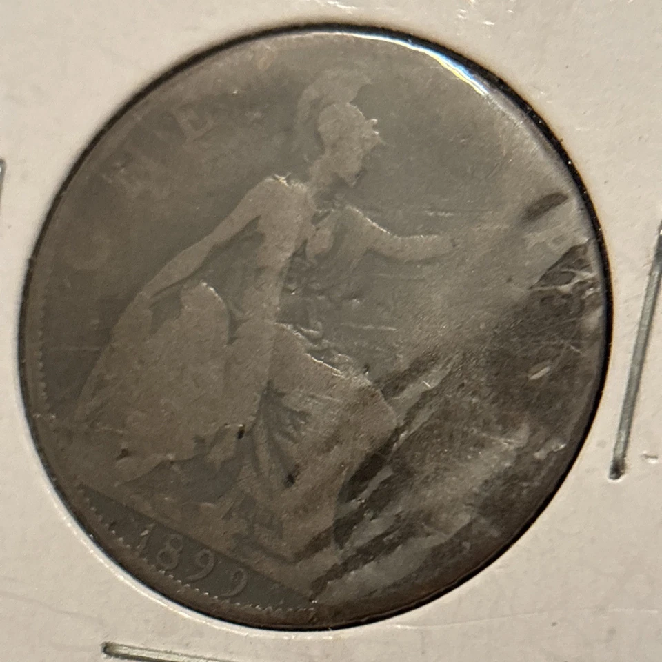 1899 ONE PENNY GEORGIVS V DEI GRA: BRITT:OMN: REX FID: DEF: IND: IMP Foto 1 de 4