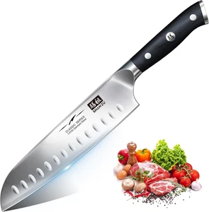 Coltelli Da Cucina Giapponese 18 Cm Coltello Da Chef Santoku Sovrapposti 3 Strat - Foto 1 di 12