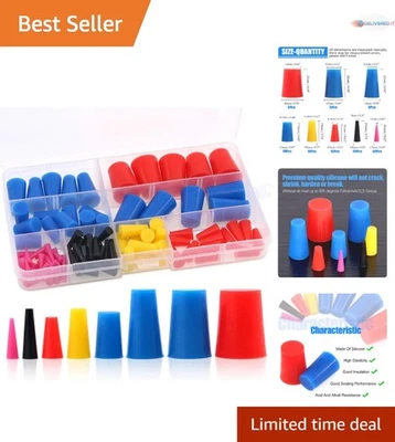 Surtido de tapones cónicos de goma de silicona 100 piezas enmascaramiento para recubrimiento de pintura... Foto 1 de 4
