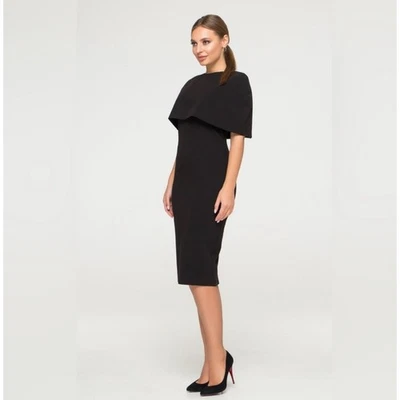 Calvin Klein Womens Black Cape Overlay Sheath Dress Career Cocktail Party 18W - Image 1 of 4