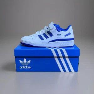 Adidas Forum Low White Blue Retro Basketball Trainers Sneakers Mens Size 10 BNIB - Picture 1 of 9