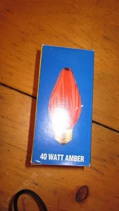 3-Bulbrite 40F15A 40W Fiesta Style Chandelier Bulb, Standard Base, Amber - Picture 1 of 4