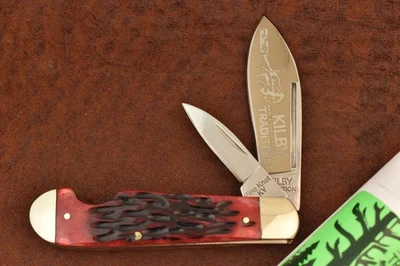 KILBY TRADITION PINE KNOT KY RED BONE EASY OPEN FLOP EARED PREMIUM JACK KNIFE - Image 1 of 4