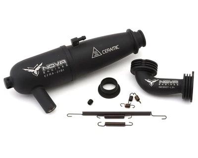 Tubo afinado Nova Engines Kombo On-Road recubierto de cerámica negro con colector Foto 1 de 2