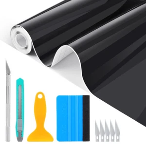 Klavier Schwarz Autofolie Glanz selbstklebende Auto Folie Blasenfrei 300*30cm DE - Bild 1 von 23