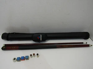 C VINTAGE SPORTS CRAFT WOOD BILLIARDS 57" POOL CUE STICK + HARD CASE - Picture 1 of 5