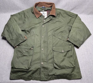 Tommy Hilfiger Jacket Mens Large Green Chore Barn Coat Blanket Lined Equestrian - Picture 1 of 10