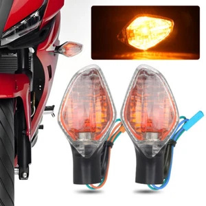 2x Turn Signal Lights Clear Lens for 2013-2018 Honda CB400F CB400X CB500F CB500X - Picture 1 of 10