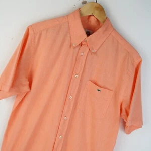 Camisa informal con botones Lacoste naranja claro talla m/L 41 (M801) - Imagen 1 de 6