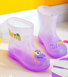 Kids Dinosaur Rain Boots Purple Size 10.5 - Picture 1 of 1