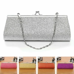 ✹Women Glitter Sparkly Lady Evening Party Handbag Bridal Clutch Purse Bag - Picture 1 of 16