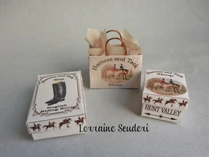 DOLLHOUSE MINIATURE ~ HARNESS & TACK 3 PIECE RIDING SET ~ LORRAINE SCUDERI - Picture 1 of 5