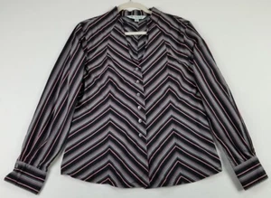 Austin Reed Button Up Shirt Women 14 Multicolor Stripes Long Sleeves Career Work - Picture 1 of 10