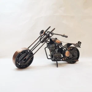 Handmade Nuts Bolts Iron Art Motorcycle Model Collection Motorbike Sculpture Toy - Picture 1 of 24