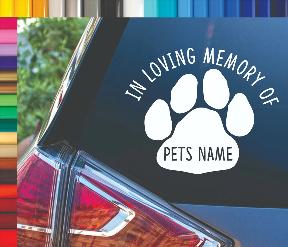 ORACAL In Loving Memory of Personalized Paw Print Dog Animal Vinyl Car Decal Sticker
