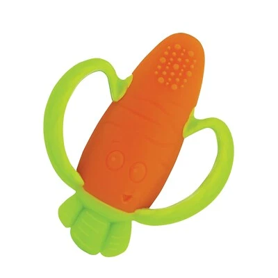 Infantino Lil' Nibbles Silicone Teether - Orange Carrot, Sensory Relief Baby Toy - Image 1 of 4