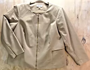 Calvin Klein Womens Tan Jacket Blazer Sz 18w Business Casual - Picture 1 of 11
