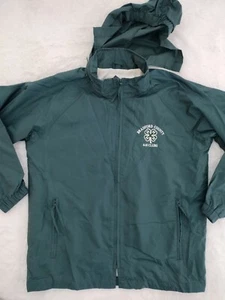 BRADFORD COUNTY 4-H CLUB Green Clover Green Youth Large 14/16 Rain jacket w/Hood - Picture 1 of 11