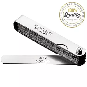 Universal Feeler Gauge Set Stainless Steel Thickness Gauge 32 Blades - Picture 1 of 3