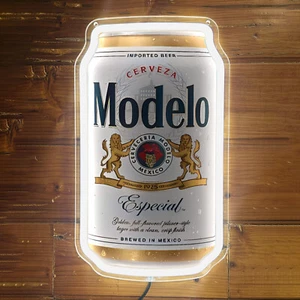 Modelo BEER Can Bar Club Wall DecorPoster Silicone LED Neon Light Sign 12x7 G1 - Picture 1 of 3